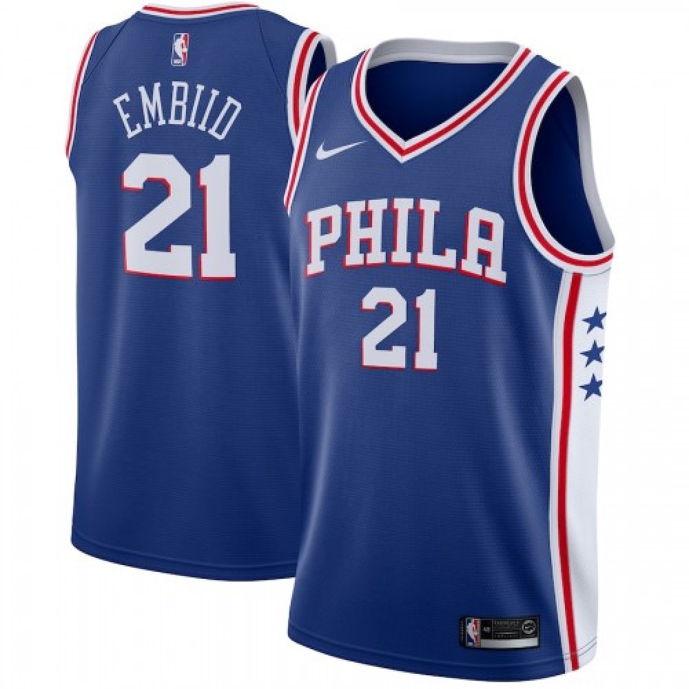Men's Philadelphia 76ers Joel Embiid #21 Bule Swingman Jersey - Icon Edition-Pro Kit Vault | Brand New 26/27 Sports Jerseys
